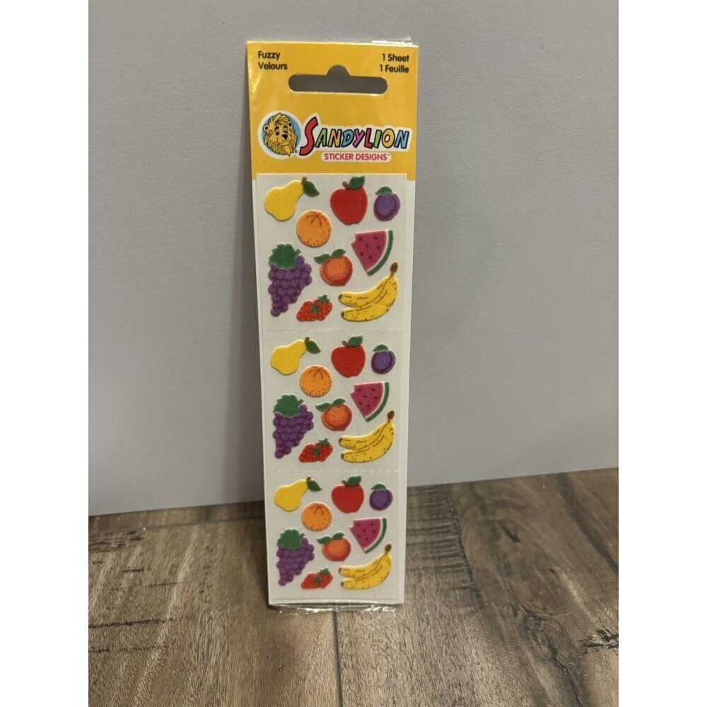 Vintage Sandylion Fuzzy Fruit Sticker